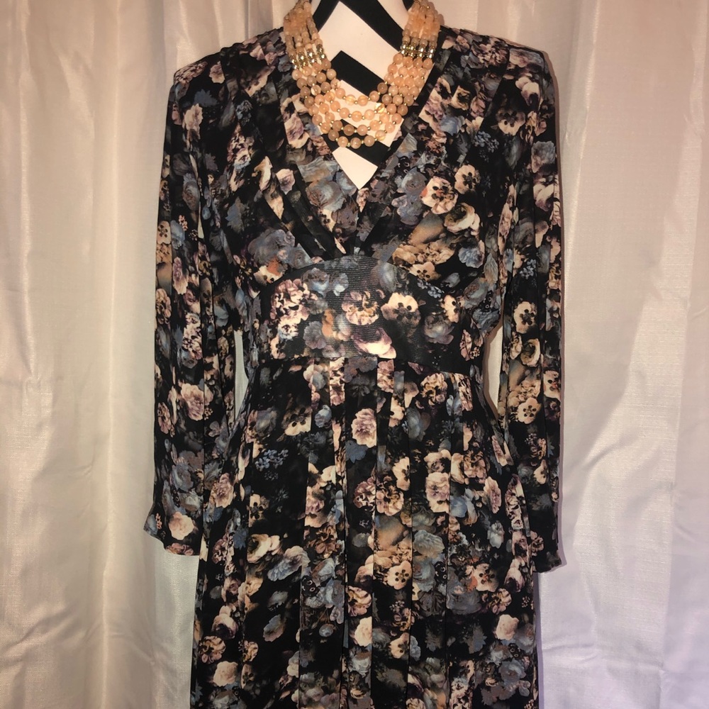 Long sleeve floral dress